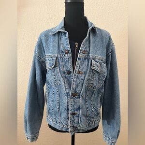Vintage 80’s Banana Republic Women’s Jean Jacket Button Up & Zip Medium